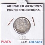 CRE8483 MONEDA ESPAÑA ALFONSO XIII 50 CENTIMOS 1926 PCS BRILLO ORIGINAL