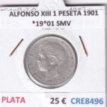 CRE8496 MONEDA ESPAÑA ALFONSO XIII 1 PESETA 1901 *19*01 SMV PLATA