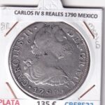CRE8523 MONEDA ESPAÑA CARLOS IV 8 REALES 1790 MEXICO BUSTO CARLOS III PLATA