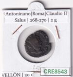 CRE8543 MONEDA ROMANA ANTONINIANO VELLON VER DESCRIPCION EN FOTO