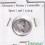 CRE8547 MONEDA ROMANA DENARIO ROMA CARACALLA MINERVA 196