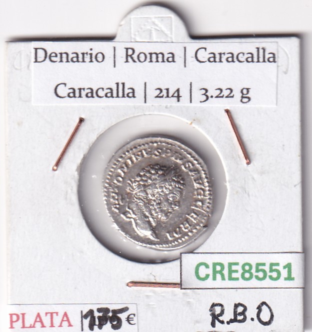 CRE8551 CRE8551 MONEDA ROMANA DENARIO ROMA CARACALLA CARACALLA 214 - Imagen 1