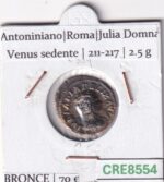 CRE8554 MONEDA ROMANA ANTONINIANO ROMA JULIA DOMNA VENUS SEDENTE 211-217