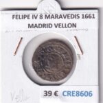 CRE8606 MONEDA ESPAÑA FELIPE IV 8 MARAVEDIS 1661 MADRID VELLON