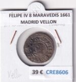CRE8606 MONEDA ESPAÑA FELIPE IV 8 MARAVEDIS 1661 MADRID VELLON