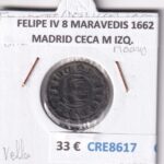 CRE8617 MONEDA ESPAÑA FELIPE IV 8 MARAVEDIS 1662  MADRID CECA M IZQ.