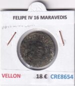 CRE8654 MONEDA ESPAÑA FELIPE IV 16 MARAVEDIS VELLON