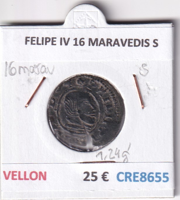 CRE8655 CRE8655 MONEDA ESPAÑA FELIPE IV 16 MARAVEDIS S VELLON - Imagen 1