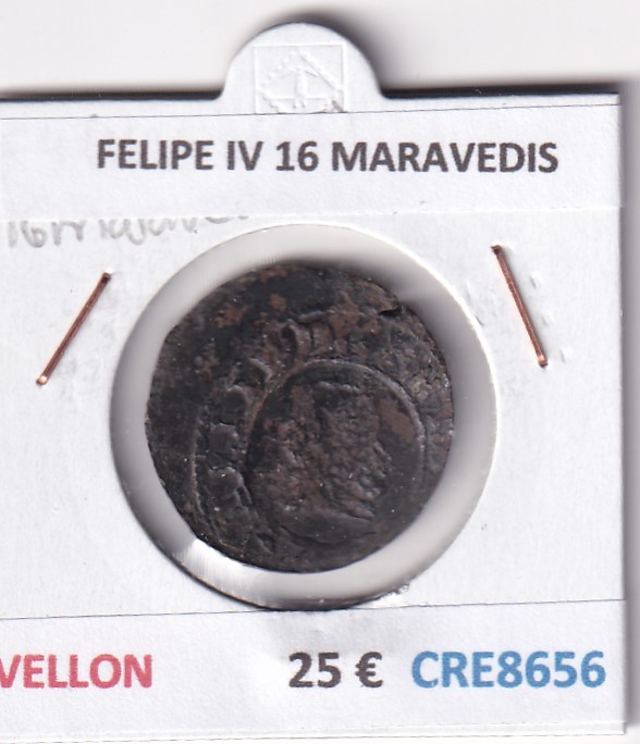 CRE8656 CRE8656 MONEDA ESPAÑA FELIPE IV 16 MARAVEDIS VELLON - Imagen 1
