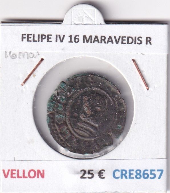 CRE8657 CRE8657 MONEDA ESPAÑA FELIPE IV 16 MARAVEDIS R VELLON - Imagen 1