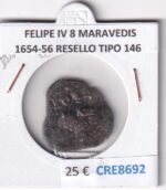 CRE8692 MONEDA ESPAÑA FELIPE IV 8 MARAVEDIS 1654-56 RESELLO TIPO 146