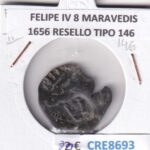 CRE8693 MONEDA ESPAÑA FELIPE IV 8 MARAVEDIS 1656 RESELLO TIPO 146
