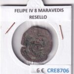 CRE8706 MONEDA ESPAÑA FELIPE IV 8 MARAVEDIS RESELLO