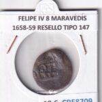 CRE8709 MONEDA ESPAÑA FELIPE IV 8 MARAVEDIS 1658-59 RESELLO TIPO 147