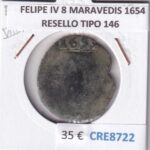 CRE8722 MONEDA ESPAÑA FELIPE IV 8 MARAVEDIS 1654 RESELLO TIPO 146