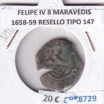 CRE8729 MONEDA ESPAÑA FELIPE IV 8 MARAVEDIS 1658-59 RESELLO TIPO 147