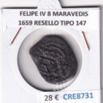 CRE8731 MONEDA ESPAÑA FELIPE IV 8 MARAVEDIS 1659 RESELLO TIPO 147