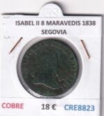 CRE8823 MONEDA ESPAÑA ISABEL II 8 MARAVEDIS 1838 SEGOVIA COBRE