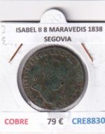 CRE8830 MONEDA ESPAÑA ISABEL II 8 MARAVEDIS 1838 SEGOVIA COBRE