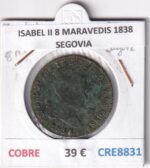 CRE8831 MONEDA ESPAÑA ISABEL II 8 MARAVEDIS 1838 SEGOVIA COBRE