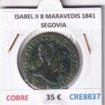 CRE8837 MONEDA ESPAÑA ISABEL II 8 MARAVEDIS 1841 SEGOVIA COBRE