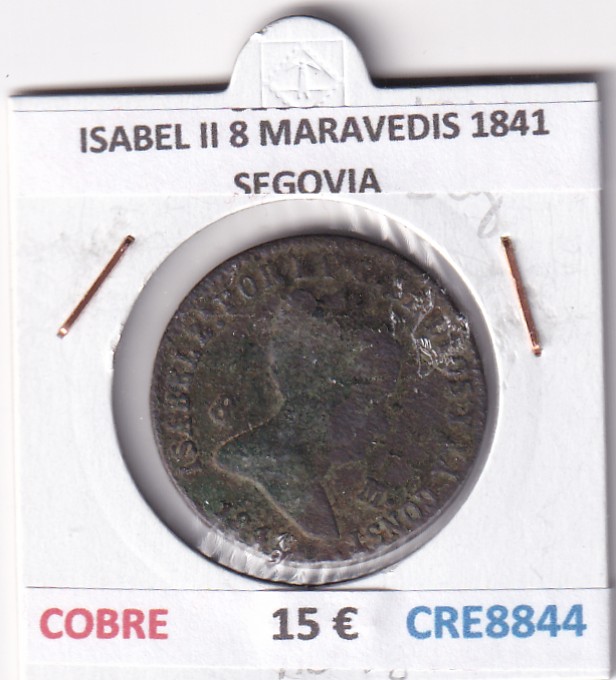 CRE8844 CRE8844 MONEDA ESPAÑA ISABEL II 8 MARAVEDIS 1841 SEGOVIA COBRE - Imagen 1