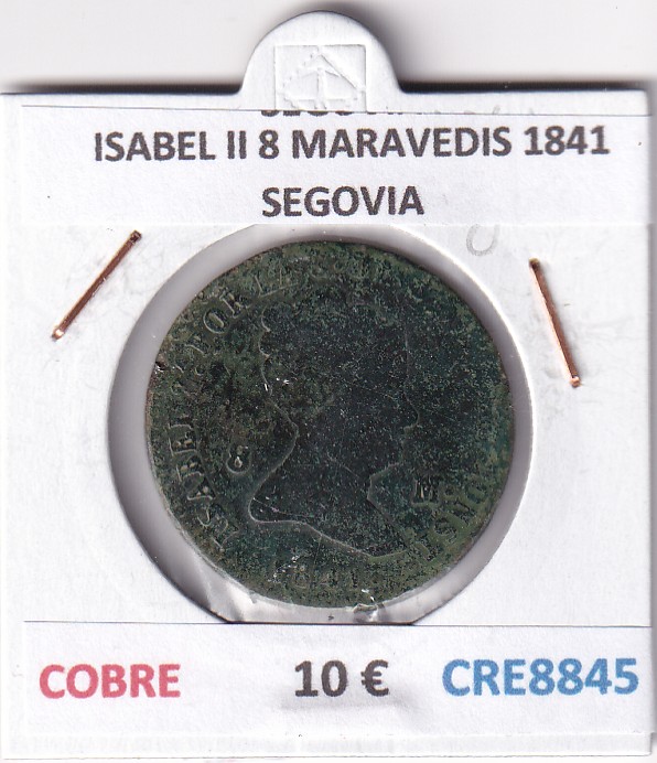 CRE8845 CRE8845 MONEDA ESPAÑA ISABEL II 8 MARAVEDIS 1841 SEGOVIA COBRE - Imagen 1