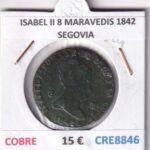 CRE8846 MONEDA ESPAÑA ISABEL II 8 MARAVEDIS 1842 SEGOVIA COBRE