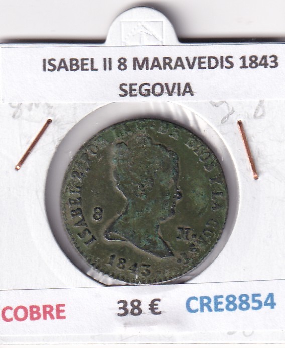 CRE8854 CRE8854 MONEDA ESPAÑA ISABEL II 8 MARAVEDIS 1843 SEGOVIA COBRE - Imagen 1
