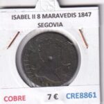 CRE8861 MONEDA ESPAÑA ISABEL II 8 MARAVEDIS 1847 SEGOVIA COBRE
