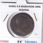 CRE8865 MONEDA ESPAÑA ISABEL II 8 MARAVEDIS 1848 SEGOVIA COBRE