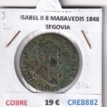 CRE8882 MONEDA ESPAÑA ISABEL II 8 MARAVEDIS 1848 SEGOVIA COBRE