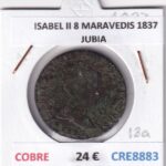 CRE8883 MONEDA ESPAÑA ISABEL II 8 MARAVEDIS 1837 JUBIA COBRE