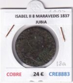 CRE8883 MONEDA ESPAÑA ISABEL II 8 MARAVEDIS 1837 JUBIA COBRE
