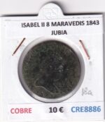 CRE8886 MONEDA ESPAÑA ISABEL II 8 MARAVEDIS 1843 JUBIA COBRE