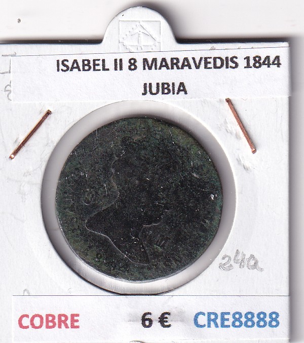 CRE8888 CRE8888 MONEDA ESPAÑA ISABEL II 8 MARAVEDIS 1844 JUBIA COBRE - Imagen 1
