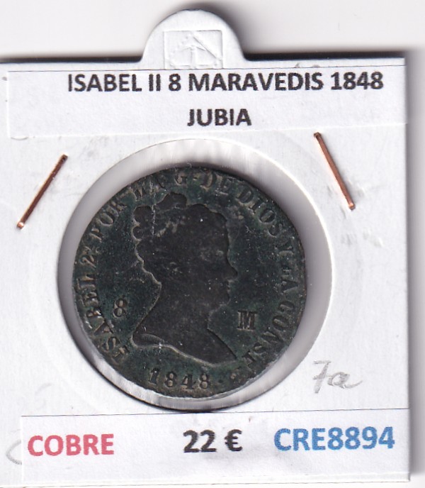 CRE8894 CRE8894 MONEDA ESPAÑA ISABEL II 8 MARAVEDIS 1848 JUBIA COBRE - Imagen 1