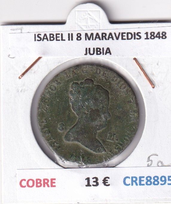 CRE8895 CRE8895 MONEDA ESPAÑA ISABEL II 8 MARAVEDIS 1848 JUBIA COBRE - Imagen 1
