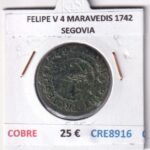 CRE8916 MONEDA ESPAÑA FELIPE V 4 MARAVEDIS 1742 SEGOVIA COBRE