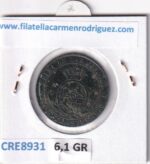CRE8931 MONEDA ESPAÑA ISABEL II 2 1/2 CENTIMOS DE ESCUDO 1867 JUBIA COBRE - Imagen 2
