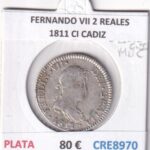 CRE8970 MONEDA ESPAÑA FERNANDO VII 2 REALES 1811 CI CADIZ PLATA