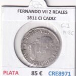 CRE8971 MONEDA ESPAÑA FERNANDO VII 2 REALES 1811 CI CADIZ PLATA