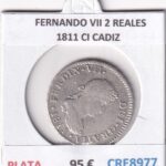 CRE8977 MONEDA ESPAÑA FERNANDO VII 2 REALES 1811 CI CADIZ PLATA
