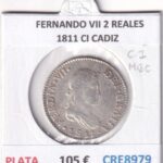 CRE8979 MONEDA ESPAÑA FERNANDO VII 2 REALES 1811 CI CADIZ PLATA