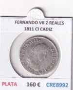 CRE8992 MONEDA ESPAÑA FERNANDO VII 2 REALES 1811 CI CADIZ PLATA