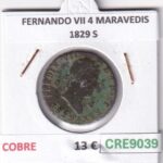 CRE9039 MONEDA ESPAÑA FERNANDO VII 4 MARAVEDIS 1829 S COBRE