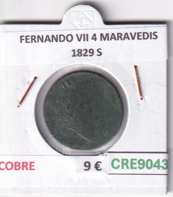 CRE9043 CRE9043 MONEDA ESPAÑA FERNANDO VII 4 MARAVEDIS 1829 S COBRE - Imagen 1