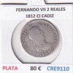 CRE9110 MONEDA ESPAÑA FERNANDO VII 2 REALES 1812 CI CADIZ PLATA