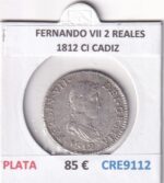 CRE9112 MONEDA ESPAÑA FERNANDO VII 2 REALES 1812 CI CADIZ PLATA