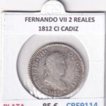 CRE9114 MONEDA ESPAÑA FERNANDO VII 2 REALES 1812 CI CADIZ PLATA